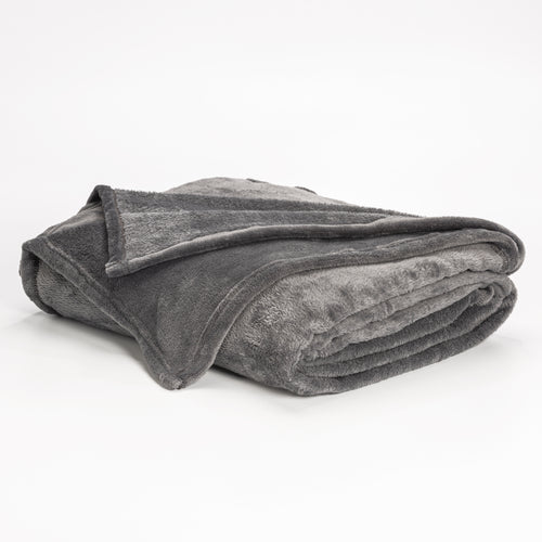 Cobija Flannel  Fleece Gris Oscuro