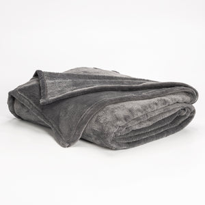 Cobija Flannel  Fleece Gris Oscuro
