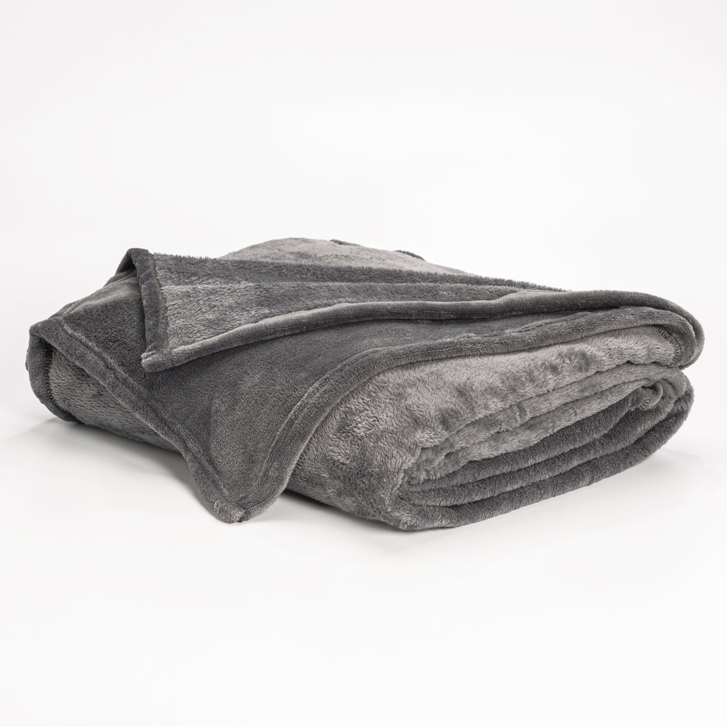 Cobija Flannel  Fleece Gris Oscuro